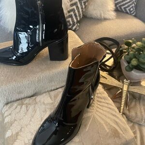 Calvin Klein Shiny Black Heeled Boots